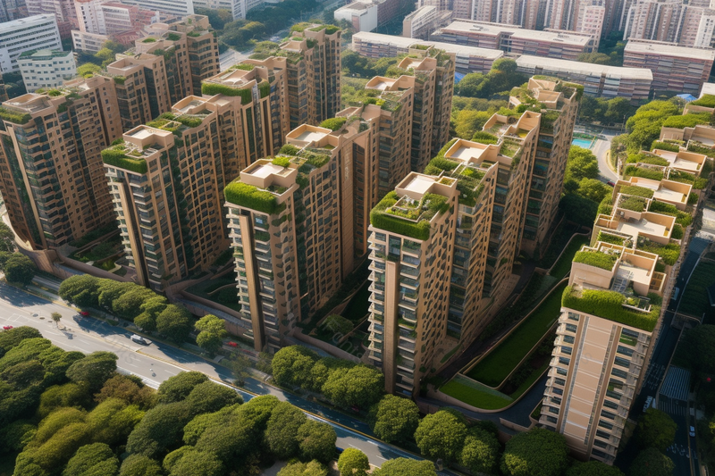 大平层楼盘建筑小区绿化实拍,高清,摄影图,摄影图片,图片大全,摄影图免费下载